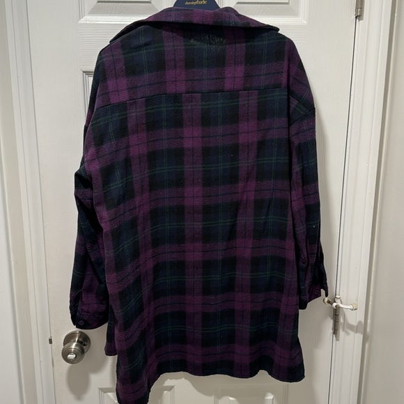 Women’s Purple Plaid Flannel - Picture 2 of 3